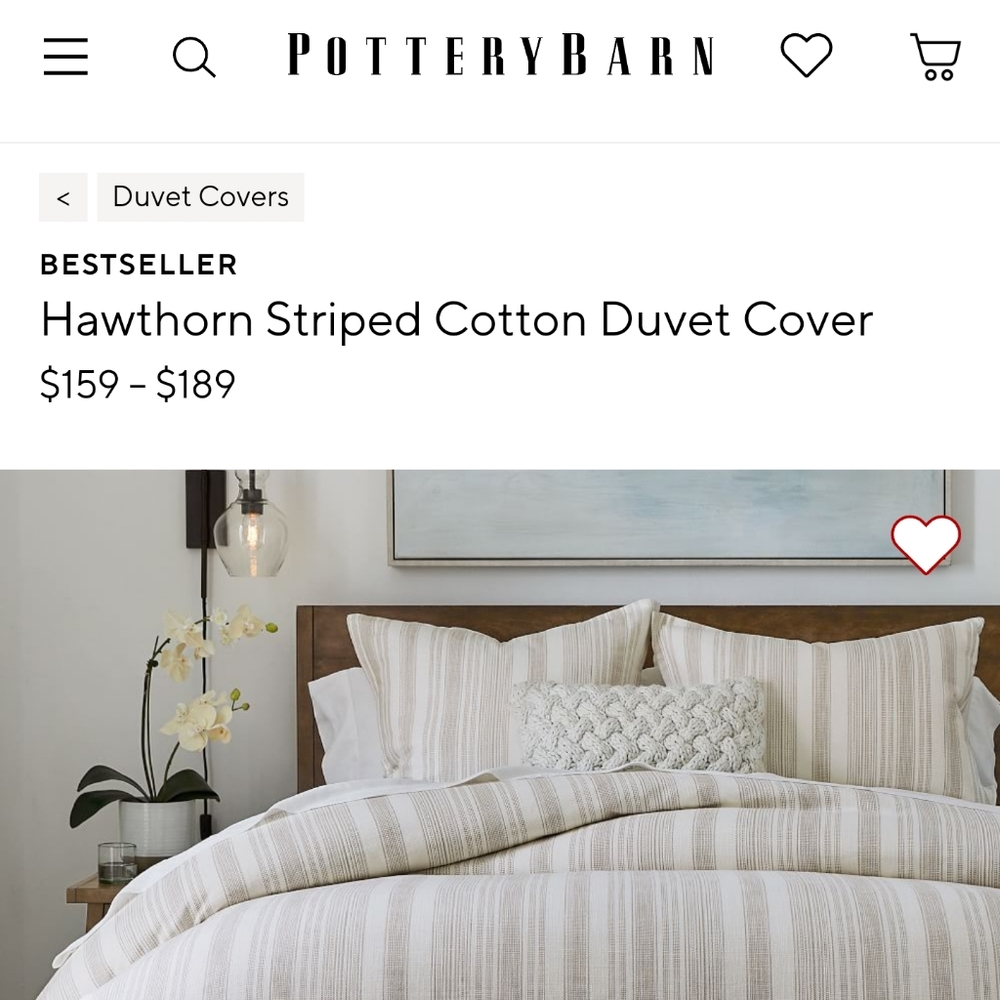 Pottery Barn Duvet Cover - NWT